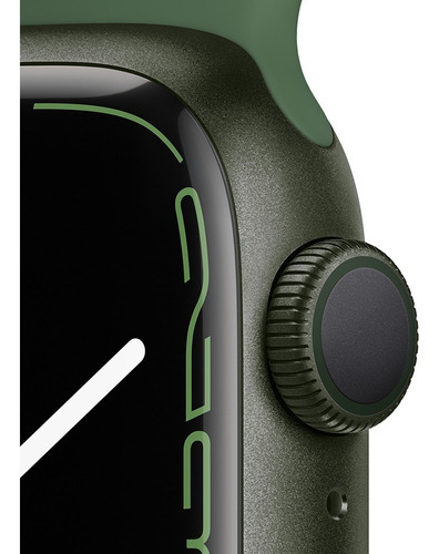 Apple Watch (GPS) Series 7 display de 1.614" con correa de fluoroelastómero color verde trébol y caja color verde - Excelente (Reacondicionado)