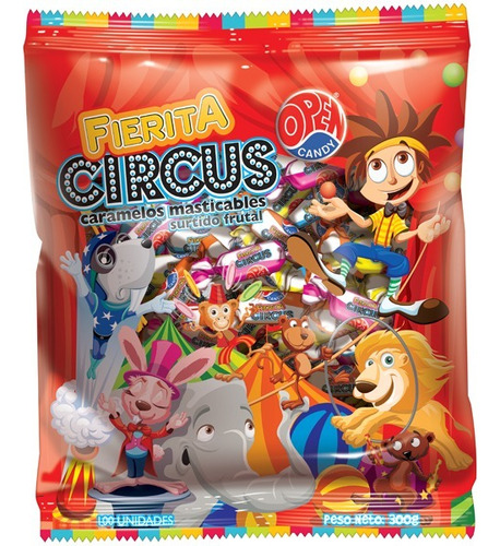 Bolsa De Caramelos Masticables Fierita Circus 300 Grs 