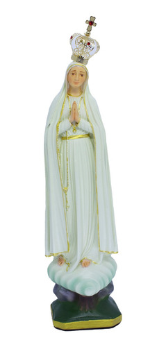 Escultura Imagem Nossa Senhora De Fátima 25cm C/ Coroa