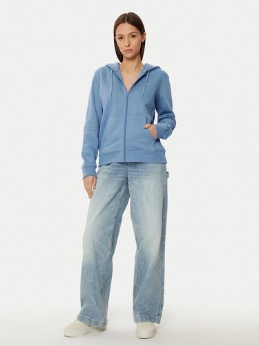 Polerón Hoodie Regular Fit Con Logo Celeste Tommy Jeans