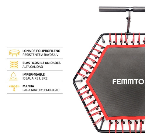 Imagen 2 de 9 de Mini Trampolin Gimnasia Fitness Jumping Minitramp Gym 1 M Color Rojo