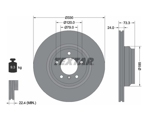 Bmw E90 Disco De Freno Delantero 330i 325i 130i X1 Textar