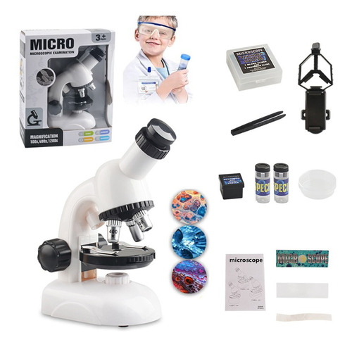 Microscopio Optico Infantil 1200x Juguete Educativo Niños Hd