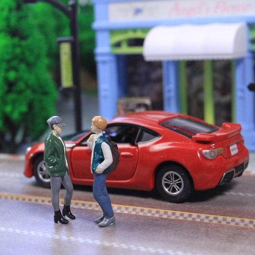2 X 1/64 Figuras Diorama Street Scene Escenario Modelo Kit