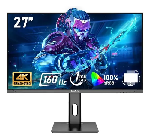 🔥Monitor Gamer Gawfolk 27'' 4K UHD 160 Hz IPS 1ms Preto PC HDMI Preto
