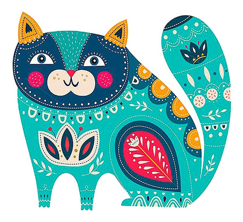 Imagen 4 de 6 de Decoupage Láminas Set Gatos Folk Laura Craft