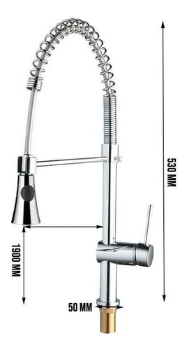 Imagem 3 de 8 de Torneira Cozinha Gourmet Monocomando Misturador Mola Spray