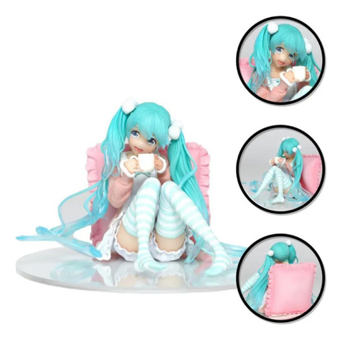 Figura Coleccionable Hatsune Miku Pijama, Accesorio Y Base