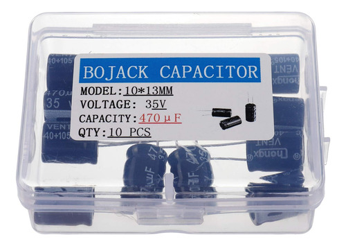 Bojack 10x13mm 470uf 35v 470mfd 35voltage 20% Condensadores