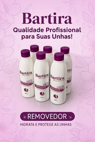 Kit 6 Removedor De Esmalte Com Acetona Bartira 500 Ml