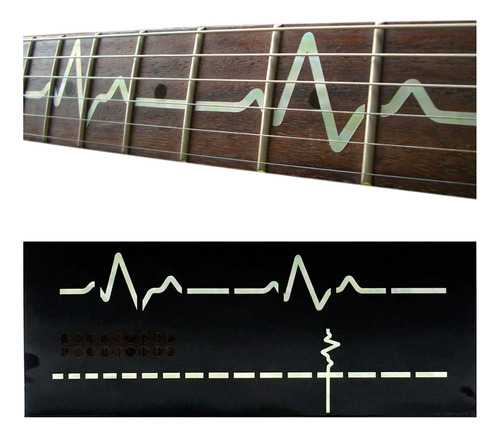 Línea De Electrocardiogramas Incrusticacin Guitarra Ekg/blan