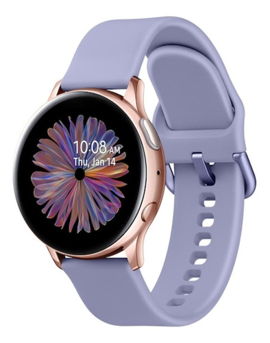 Imagen 1 de 3 de Samsung Galaxy Watch Active2 (Bluetooth) 1.2" caja 40mm de aluminio rose gold malla phantom violet de fluoroelastómero SM-R830