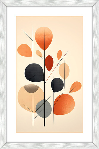 Quadro Decorativo Abstrato 60x40 Moderno Moldura Virtual 3d Cor Img05 Armação Branco Paspatur