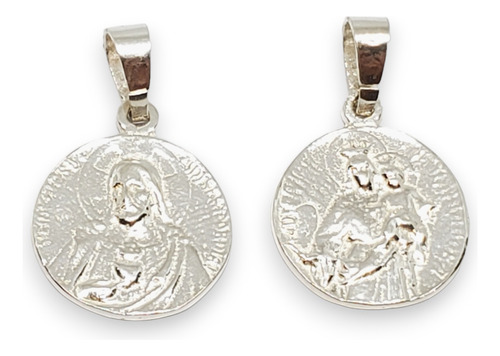 Dije Plata Escapulario Virgen Del Carmen Y Sagrado Corazon