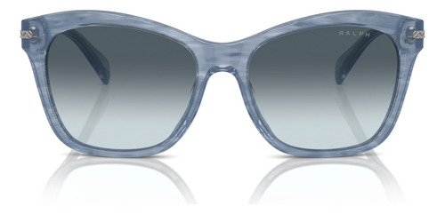 Óculos De Sol Ralph Ralph Lauren Ra5310u 615619 56 Feminino Armação Azul Listrado Brilhante Haste Azul Listrado Brilhante Lente Azul Degrdadê Desenho Quadrado