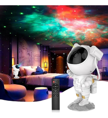 Luminária Projetor Luz Noturna Astronauta Aurora Boreal