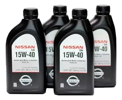 Aceite 15w40 Motor A Gasolina Nissan Paquete De 4 Versa