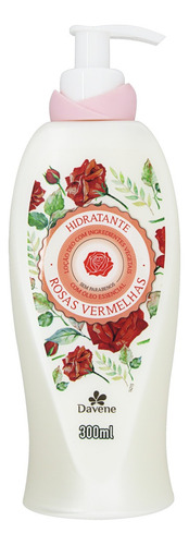 Hidratante com Óleo Essencial Corporal Rosas Vermelhas Davene Frasco 300ml