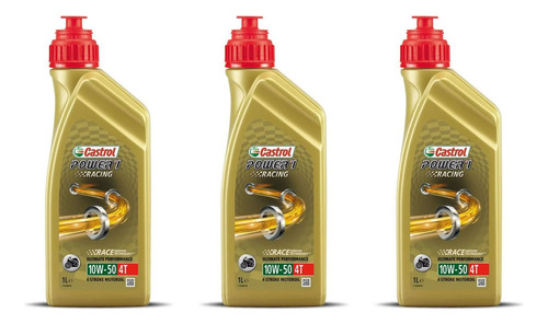 Kit Óleo Castrol Power 1 Racing 10w50 4t Sint 3 Litros