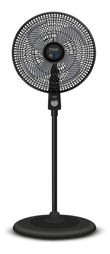 Ventilador de pared y de pie T-fal Super Force Repelente VE3170X0 negro con 4 aspas color  gris, 16" de diámetro