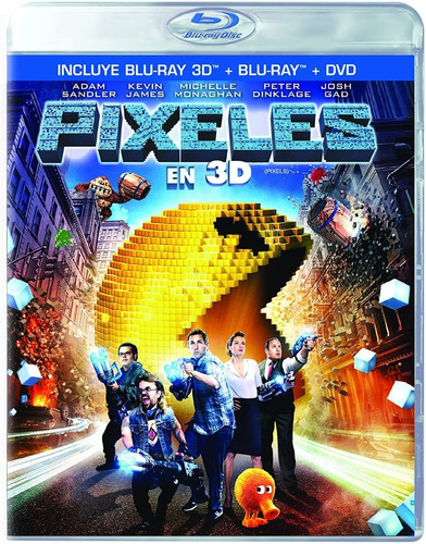 Pixeles | 3d Blu Ray + Blu Ray + Dvd Película Nuevo