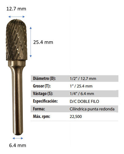 Lima Rotativa Carburo Tungs Tipo Sc-5dc 1/2x1x1/4x2-3/4