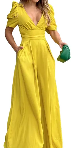 comprar Monos Enterizos Mujer Moda Elegante Manga De Princesa