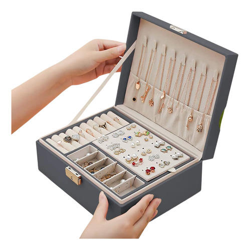 Joyero Alhajero Organizador De Joyas Anillos Aros Accesorio