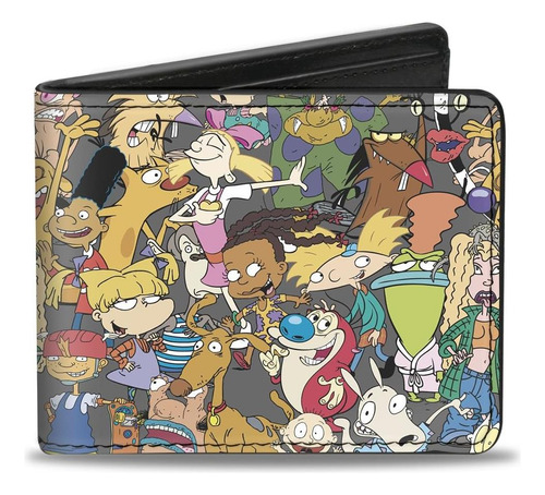 Hebilla plegable de poliuretano, diseño Nick 90s Rewind, mezcla varios personajes, C