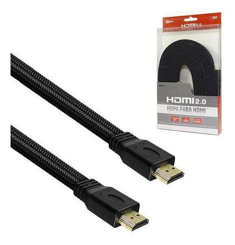 Cabo Hdmi X Hdmi Achatado Com Suporte 4k E Ethernet 2.0 5m