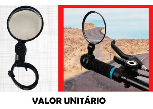 Imagem 3 de 3 de Kit Com 2 Espelhos Retrovisor Para Guidão Bike Bicicleta