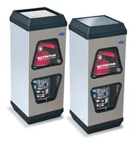 Comprar Porta Extintor Cuadrado Metálico Con Cenicero En Acero Inox
