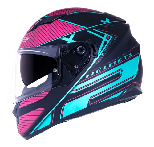 Capacete Fechado Feminino Ls2 Ff320 Level Turquesa Ciano