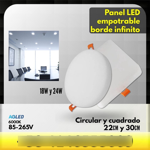 Panel Led Empotrable 18w Cuadrado Borde Infinito 6000k