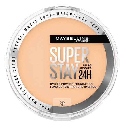 Base de maquillaje en polvo compacto Maybelline Super Stay 24H Hybrid Powder-Foundation tono 312 - 6g