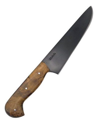 Faca Gaucha Chef 8' Lamina Fosfatizada Cabo De Madeira