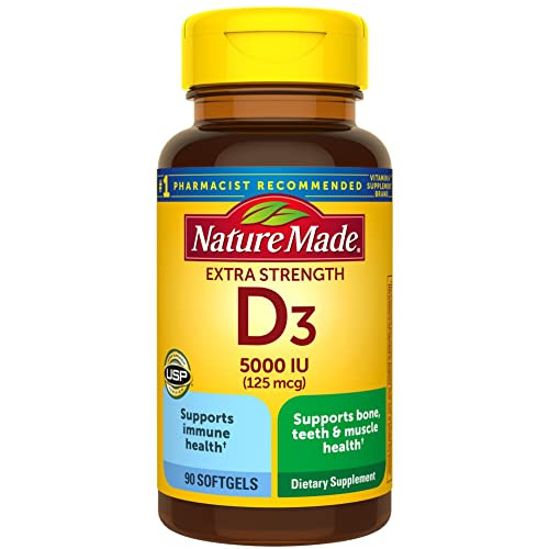Natural Made Extra Strength Vitamin D3 5000 Ui (125 Olkyo
