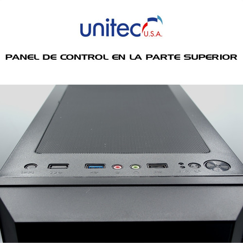 Imagen 4 de 9 de Gabinete Chasis Pc Gamer Caja Atx Rejillas Y Vidrio Templado