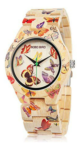 Reloj De Ra - Bambú Reloj De Mariposa Grabado De Los Relojes