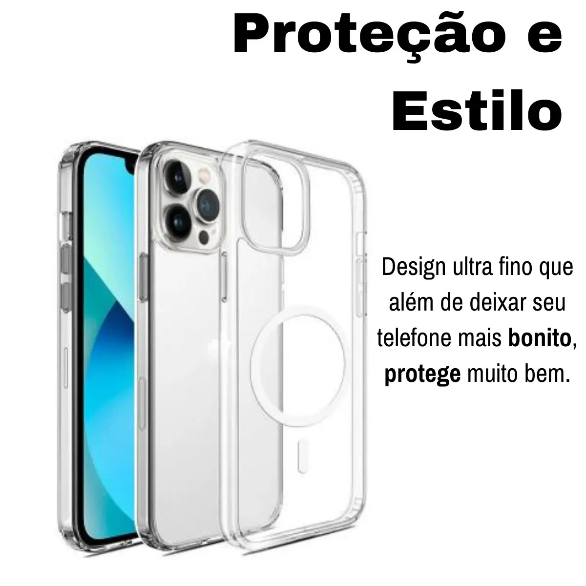 Funda transparente Capinha Magsafe para iPhone 13 Pro