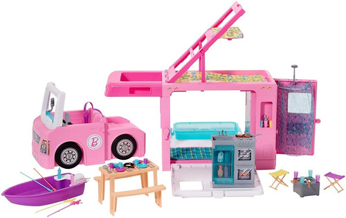 Barbie Camper Super Caravana 3en1 60acc Mattel Casa Rodante