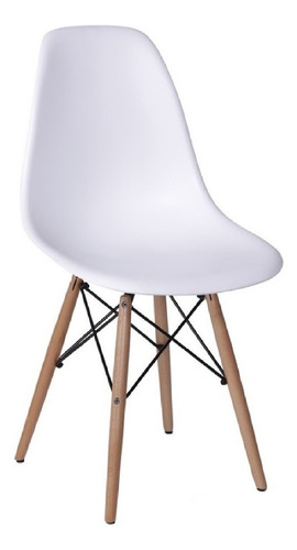 Silla de comedor BoxBit Eames, estructura color blanco, 1 unidad