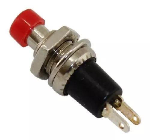 Botón Pulsador 12v Mini Normal Abierto Rojo X 10 Unidades