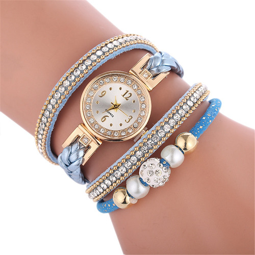 Reloj Strass Piedras Brillos Perlas Trenzado Goma Eva