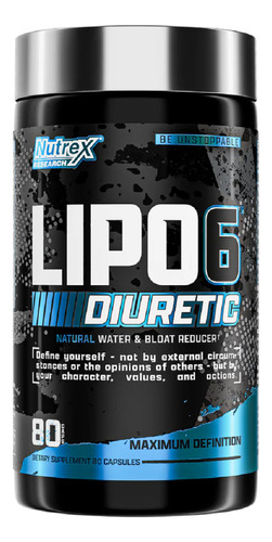 Nutrex Research - Lipo-6 Black - Diuretic Termogénico - 80 Cápsulas - Sin sabor