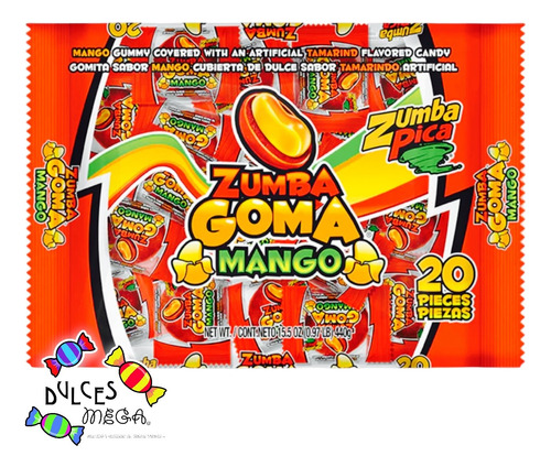 Zumba Goma Mango Tamarindo  C/20pz