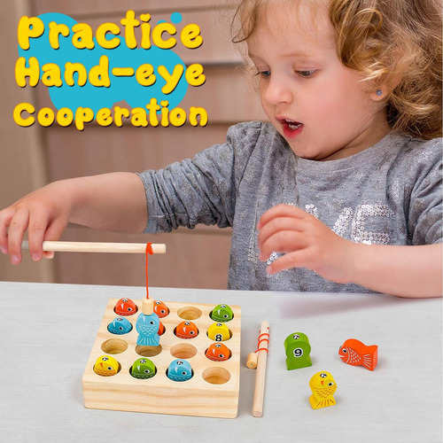 Jogo De Pesca Magnética Montessori Madeira
