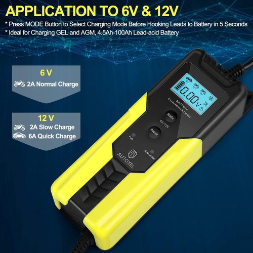 Imagen 6 de 8 de Cargador De Batería Auto Moto 6v 2a / 12v 6a