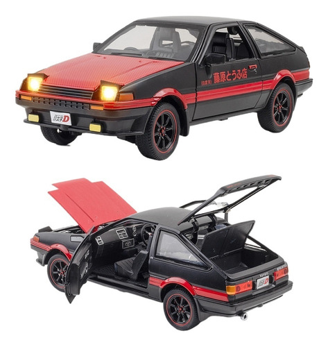 Toyota Corolla Ae86 Rojo Negro Mate Edición Especial 1/24