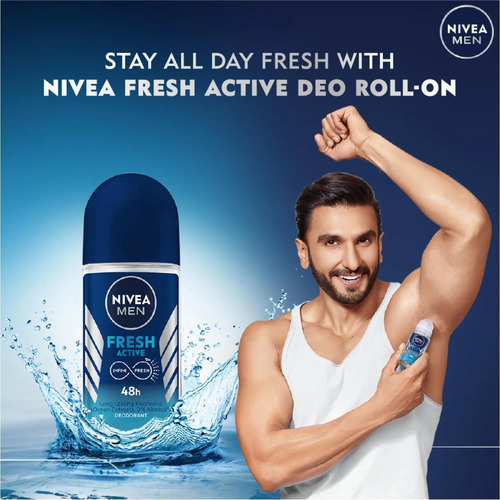 Desodorante Nivea Men Fresh Active Roll On, 50 Ml, 48 Horas